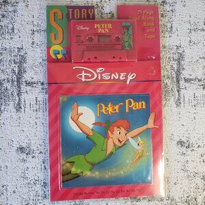 Peter Pan Disney Read Along Cassette tape + Book Bundle new in box~